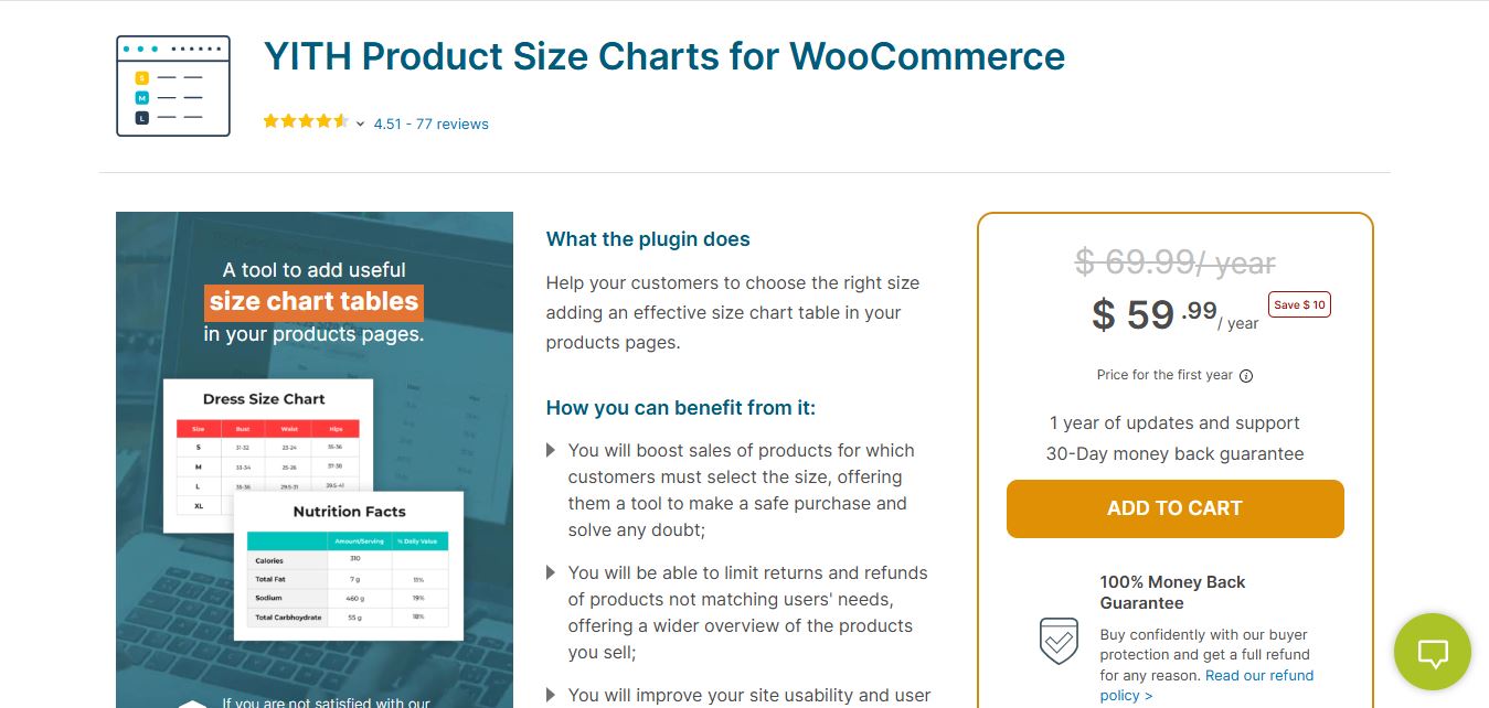 WooCommerce Product Size Chart Plugins