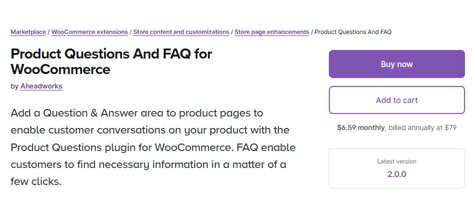 WooCommerce Questions and Answers Plugin