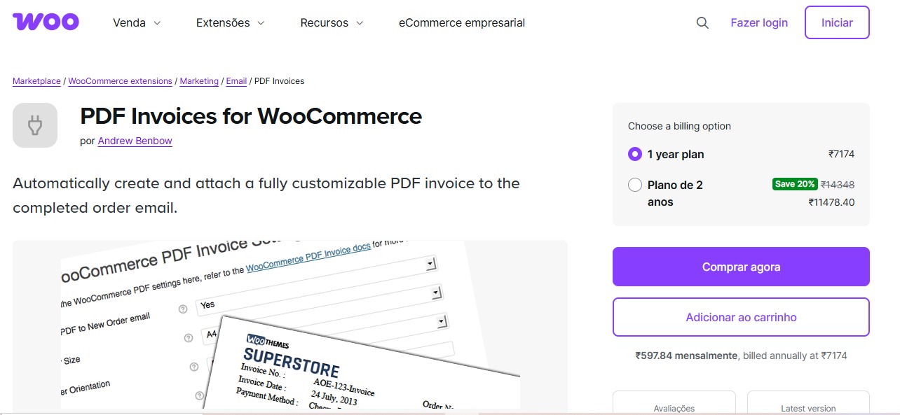 WooCommerce PDF Invoice Builder