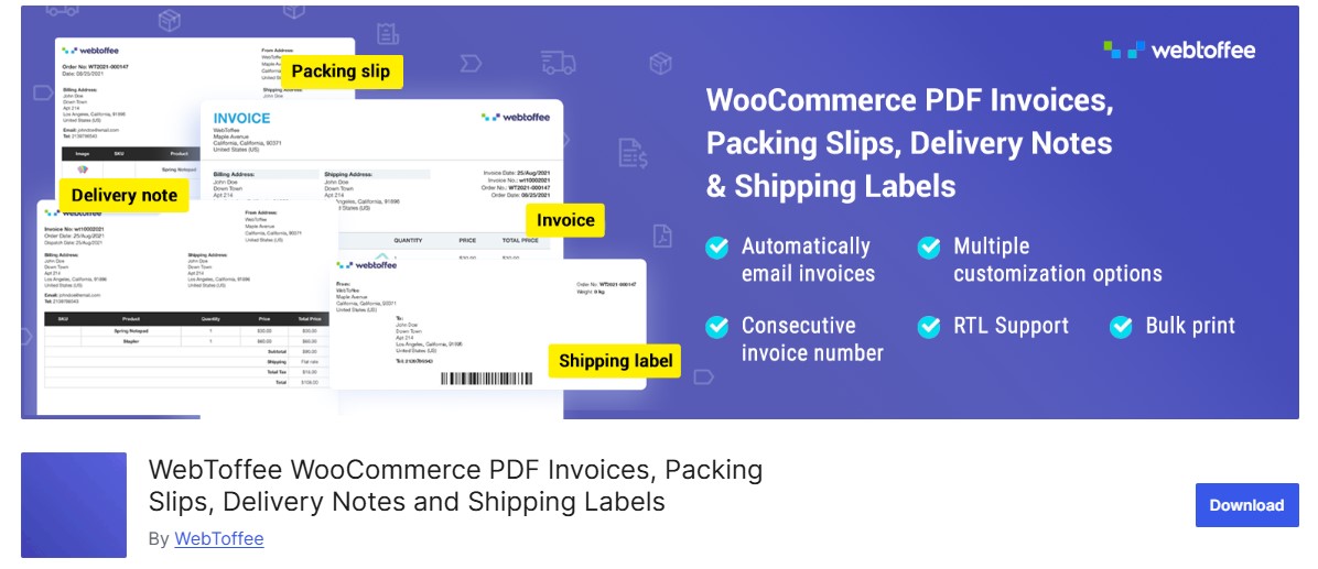 PDF Invoices for WooCommerce