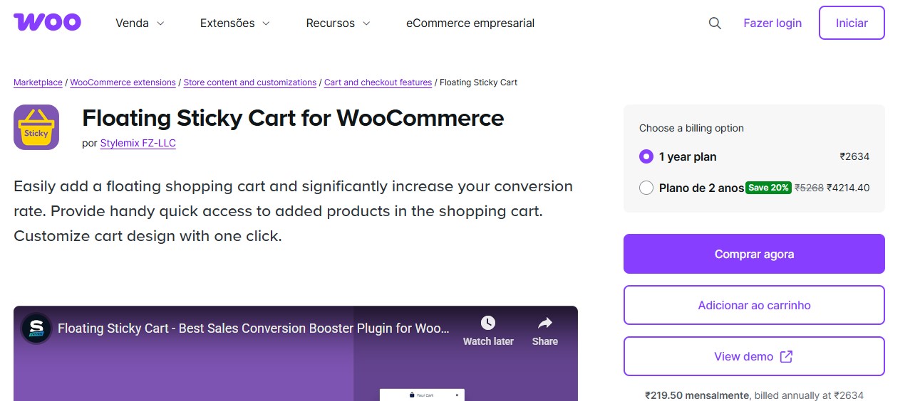 Floating Sticky Cart for WooCommerce