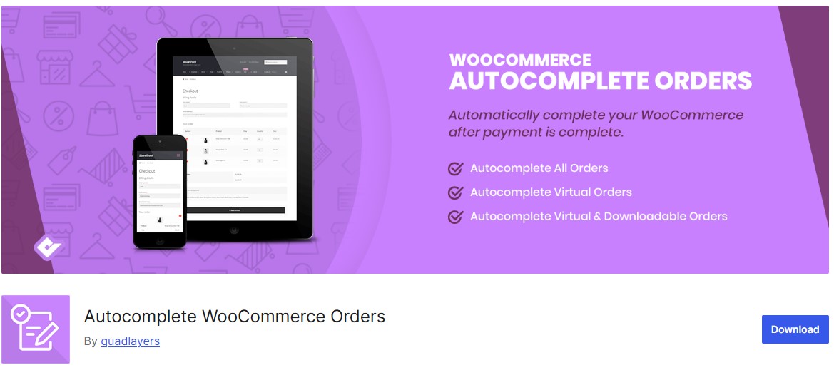 Autocomplete WooCommerce Orders