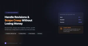 How to handle project revisions and scope creep on an online services site - revision tier chart and change order framework