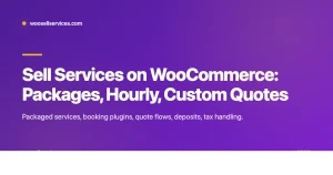 Banner for WooCommerce service packages hourly rates custom quotes