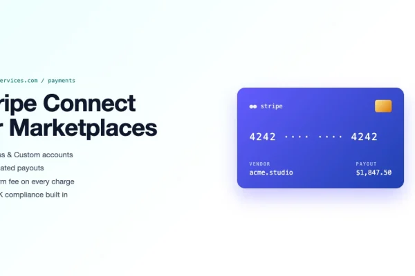 Stripe Connect for WordPress marketplaces with payment card visual and vendor payout