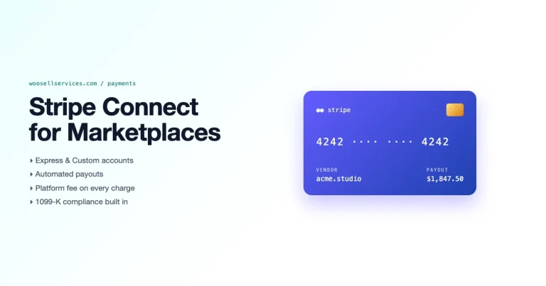 Stripe Connect for WordPress marketplaces with payment card visual and vendor payout